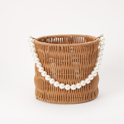 Cesta de ratán para guardar flores, arreglos florales, artículos diversos, utensilios creativos