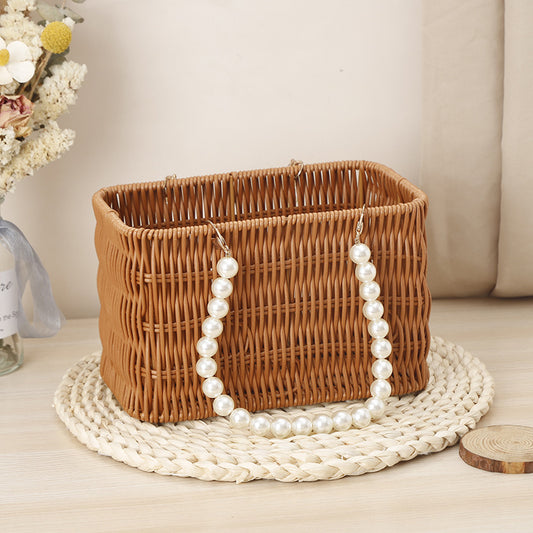 Cesta de ratán para guardar flores, arreglos florales, artículos diversos, utensilios creativos