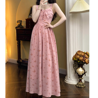 Fashion Suspenders Vacation Female Dress