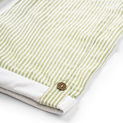 Olive Seersucker Dungarees