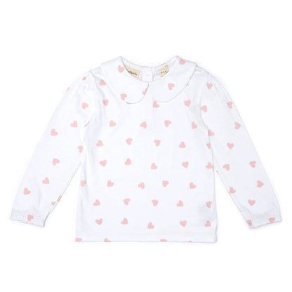 Peter Pan Collar - Pink Hearts