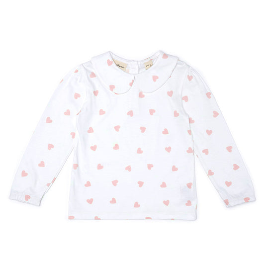 Peter Pan Collar - Pink Hearts