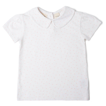 Peter Pan Short Sleeved T-Shirt - Pink Spot