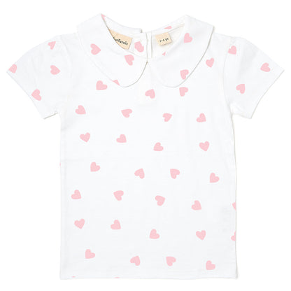 Peter Pan Short Sleeved T-Shirt - Pink Hearts
