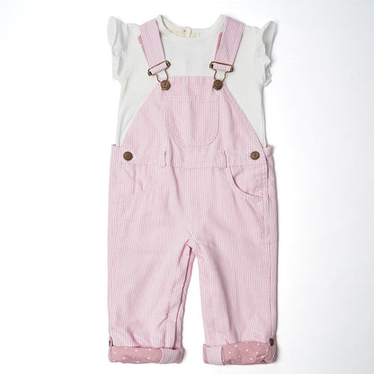 Pink Stripe Dungarees