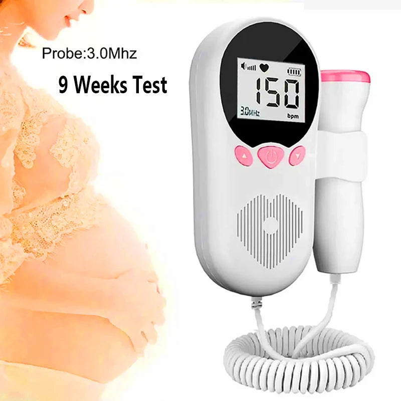 1PC Handheld Fetal Doppler Prenatal Heartbeat Monitor Sonar Doppler For Pregnant Baby Heart Rate Detector No Radiation Home