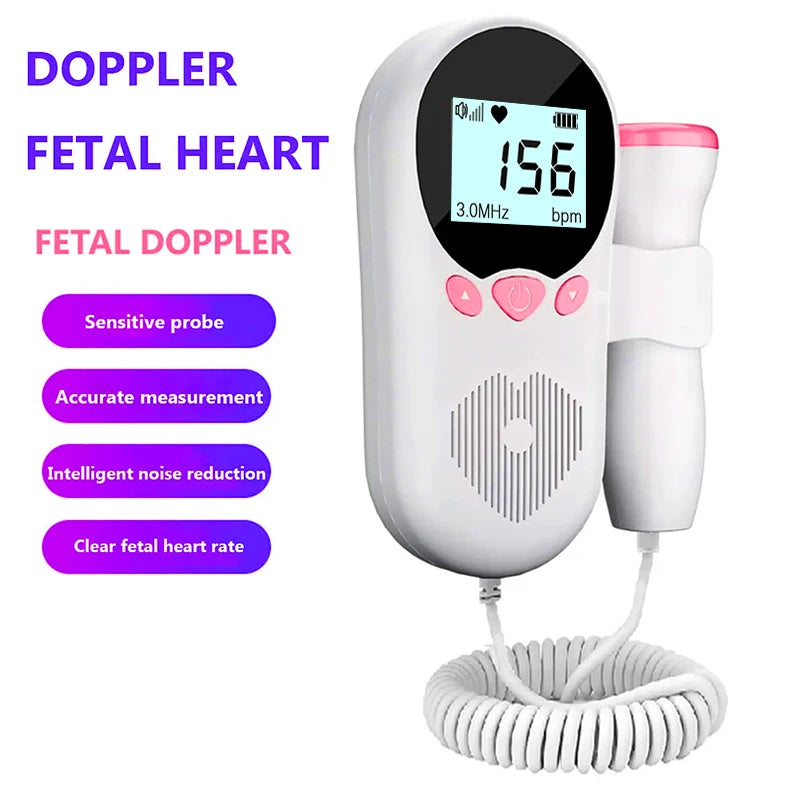 1PC Handheld Fetal Doppler Prenatal Heartbeat Monitor Sonar Doppler For Pregnant Baby Heart Rate Detector No Radiation Home