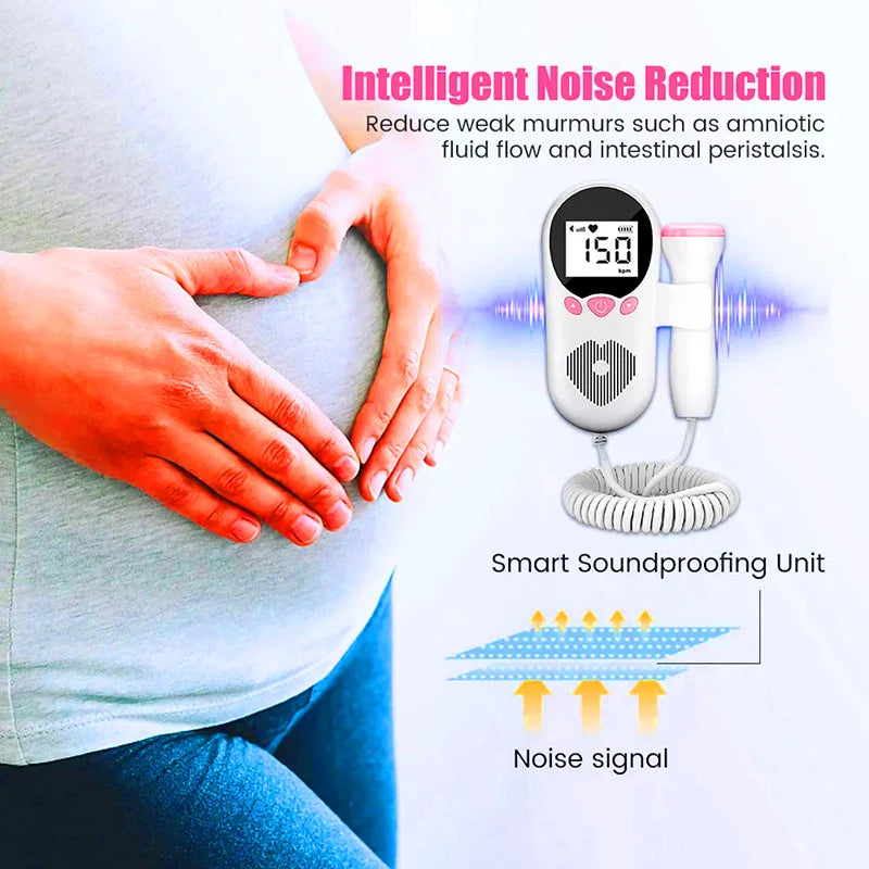 1PC Handheld Fetal Doppler Prenatal Heartbeat Monitor Sonar Doppler For Pregnant Baby Heart Rate Detector No Radiation Home