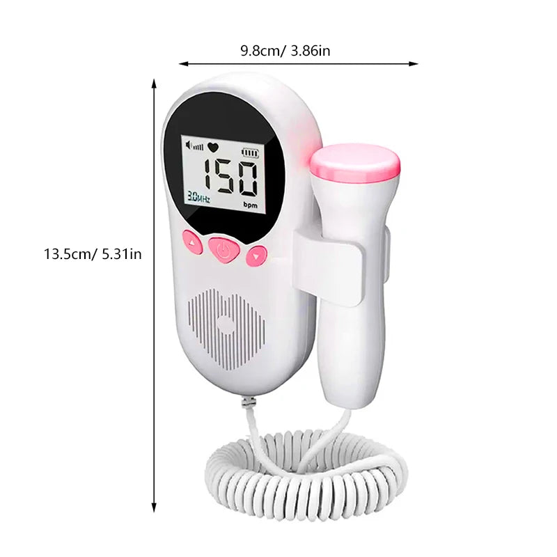 1PC Handheld Fetal Doppler Prenatal Heartbeat Monitor Sonar Doppler For Pregnant Baby Heart Rate Detector No Radiation Home