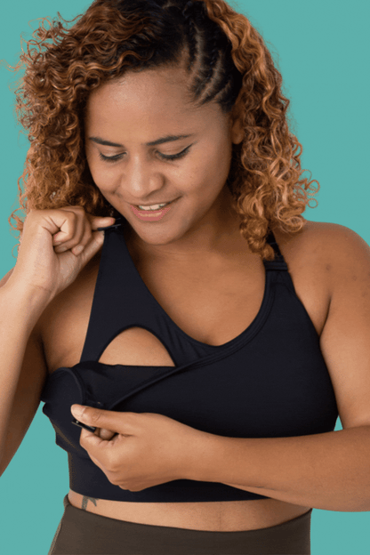 Maternity & Nursing Sports Bra | B–F Cup | Black