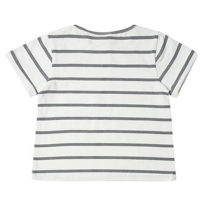 Grey Breton Stripe Summer T-Shirt