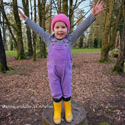 Violet Chunky Cord Dungarees