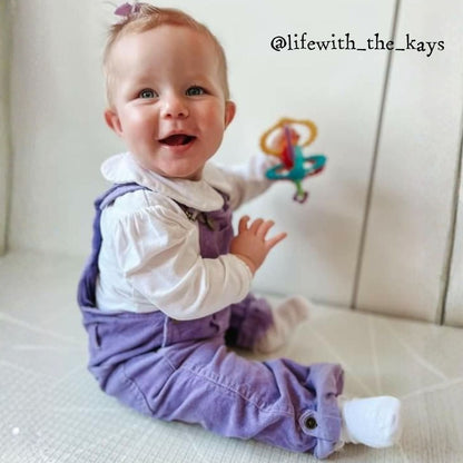 Violet Chunky Cord Dungarees