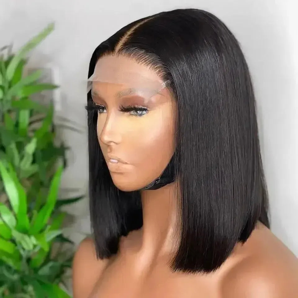 Chic Luxe Hair Glueless Lace Front Bone Straight Short Bob Wig | 100% Human Hair