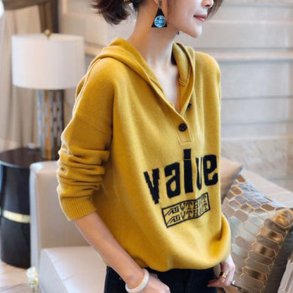 Pullover Hooded Fashionable Stylish Sweater Loose Sweater Coat