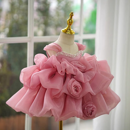 Vestido de noche para niños de año completo con minifalda