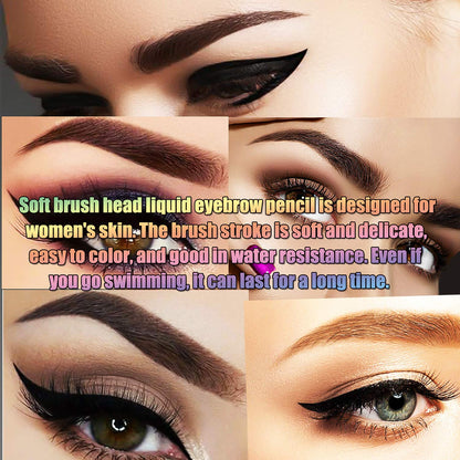 Ultra Slim 4 Split Head Eyebrow Pencil , Waterproof, Smudge Proof Natural Three-dimensional Eyebrow Pencil, Simulated Natural Eyebrow Look, Clumping Free Colorfast Christmas Gifts