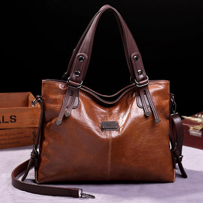 Retro Fashion Tote Casual Weiche Leder Schulter Crossbody Große Kapazität frauen Tasche