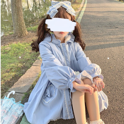 Hooded All-match Fleece Thickened Bud Skirt Coat Cotton Coat