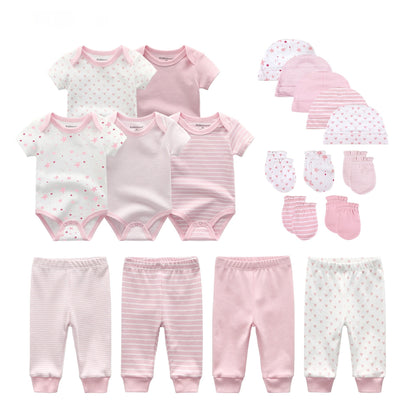 Cotton XINGX 19-piece Set Baby Rompers Pants Hat Gloves Combination Suit