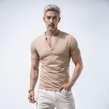 Fitness Retro Strickjacke Halbe Ärmel Schnell trocknend Slim Fit Engen Atmungsaktiv Kurzarm