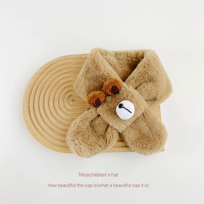 Baby Jungen und Mädchen Winter Thermal Cute Bear Kinder Plüsch Schal