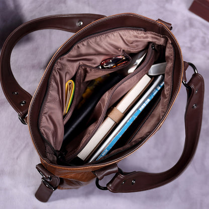 Retro Fashion Tote Casual Weiche Leder Schulter Crossbody Große Kapazität frauen Tasche