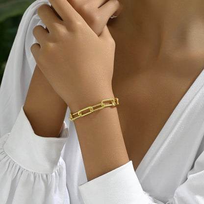 Pulsera de mujer en forma de U con cadena de herradura estilo Ins a juego