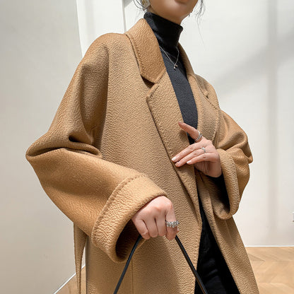 Reversible Cashmere Coat Women's Mid-length High-end Sense