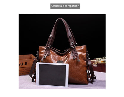 Retro Fashion Tote Casual Weiche Leder Schulter Crossbody Große Kapazität frauen Tasche