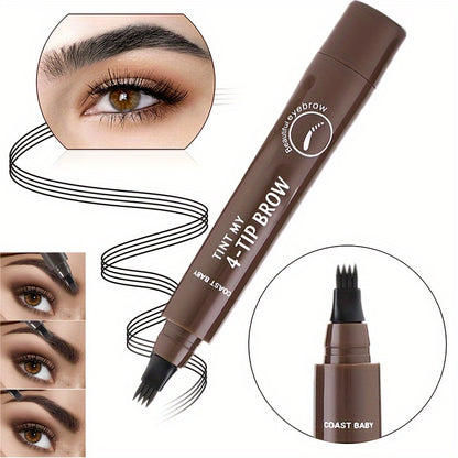Ultra Slim 4 Split Head Eyebrow Pencil , Waterproof, Smudge Proof Natural Three-dimensional Eyebrow Pencil, Simulated Natural Eyebrow Look, Clumping Free Colorfast Christmas Gifts