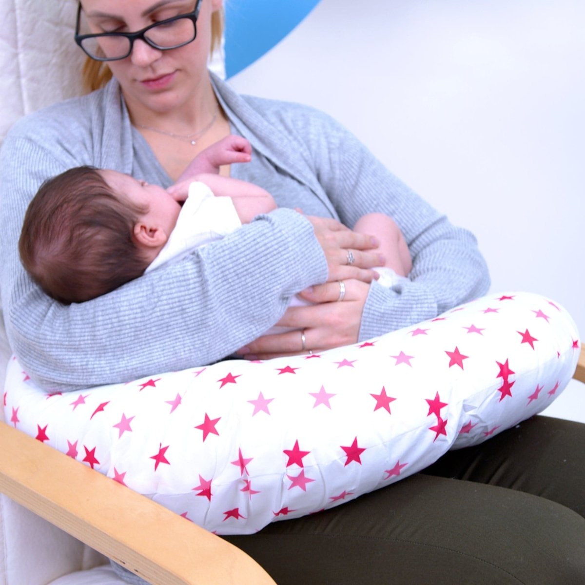 Breast Feeding Nursing Pillow - Little Pink Star (COVER ONLY)