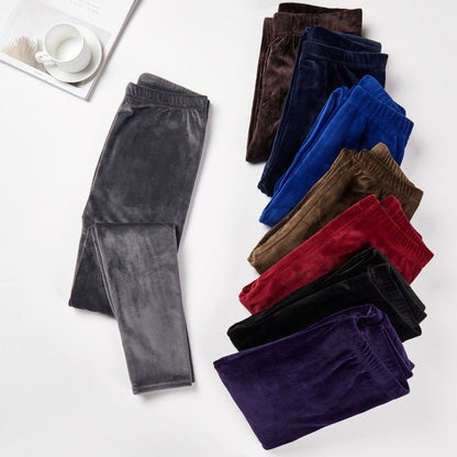 Double-faced Velvet High Stretch Leggings Women's Gold Velvet Slim High Waist