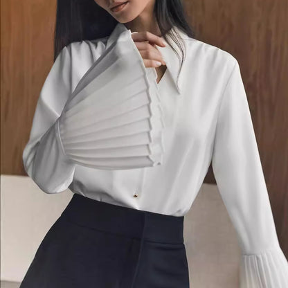 Camisa de manga larga ajustada con diseño calado para mujer
