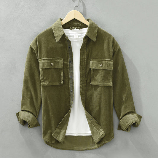 Chaqueta informal holgada con bolsillos para hombre