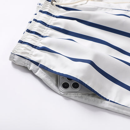 Pantalones de playa de hombre de doble capa de secado rápido y rayas
