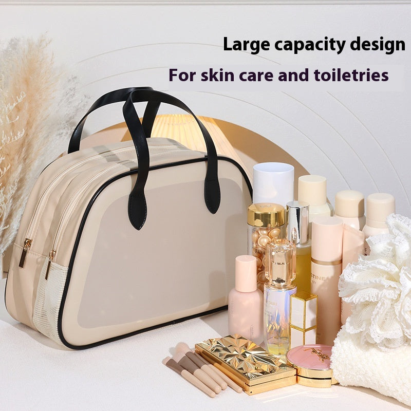 Dry Wet Separation Wash Bag Double-layer Semicircle Carrying Case