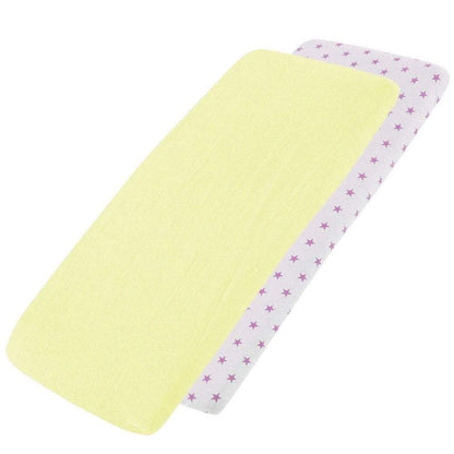 Crib Jersey Fitted Sheets 100% Cotton 40x90cm - Pack Of 2 - Fits All Models