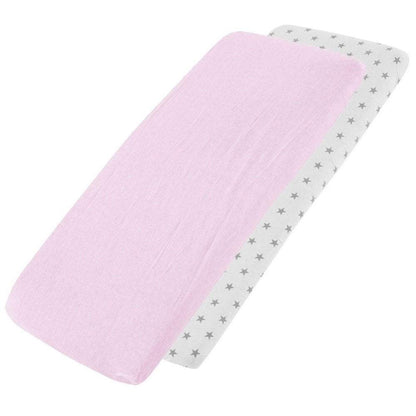 Crib Jersey Fitted Sheets 100% Cotton 40x90cm - Pack Of 2 - Fits All Models