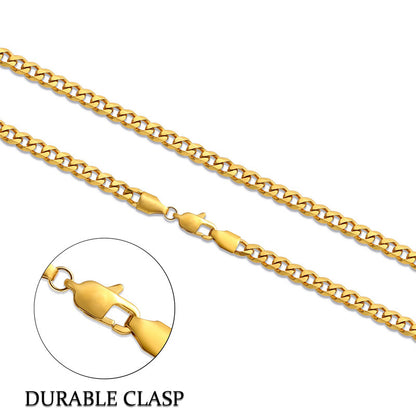 Collar de hombre con cadena de eslabones cubanos de acero inoxidable