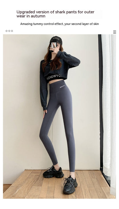 Cloud Feeling Thin Velvet Shark Pants Autumn And Winter Fleece-lined Thick Leggings