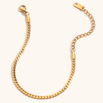 Edelstahl vergoldet 18K Gold Schlichter All-Match-Schmuck