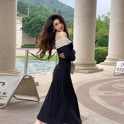 Off-Shoulder Strickkleid Damen