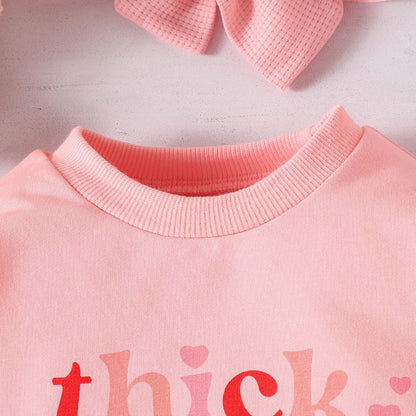 Baby Valentine's Day Pink Letters Jumpsuit Romper