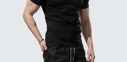 Fitness Retro Strickjacke Halbe Ärmel Schnell trocknend Slim Fit Engen Atmungsaktiv Kurzarm