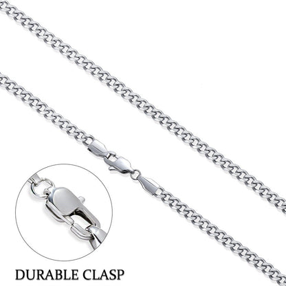 Collar de hombre con cadena de eslabones cubanos de acero inoxidable