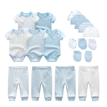 Cotton XINGX 19-piece Set Baby Rompers Pants Hat Gloves Combination Suit