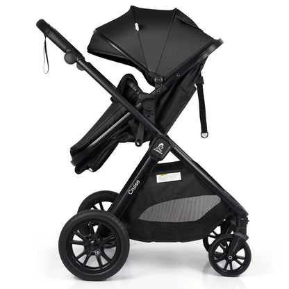 For Your Little One Cruise 3 In 1 Travel System With i-Size Car Seat - Eclipse Black (Free Cupholder / Seat Liner Included!)