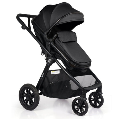 For Your Little One Cruise 3 In 1 Travel System With i-Size Car Seat - Eclipse Black (Free Cupholder / Seat Liner Included!)