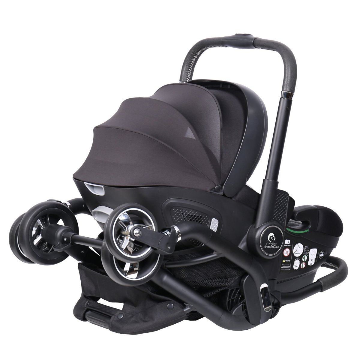 For Your Little One Qubi Infant Car Seat & Stroller 7 Piece Bundle - Eclipse Black